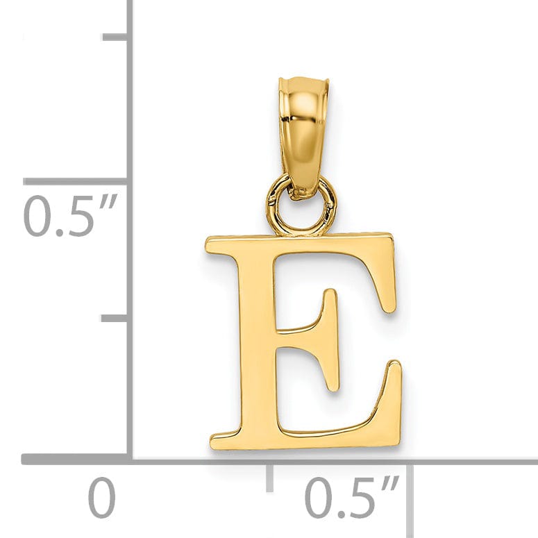 Lovely Rita's Pendants & Charms 14K Yellow Gold Block Design Small Letter E Initial Charm Pendant