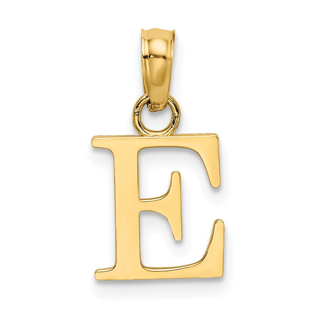 Lovely Rita's Pendants & Charms 14K Yellow Gold Block Design Small Letter E Initial Charm Pendant