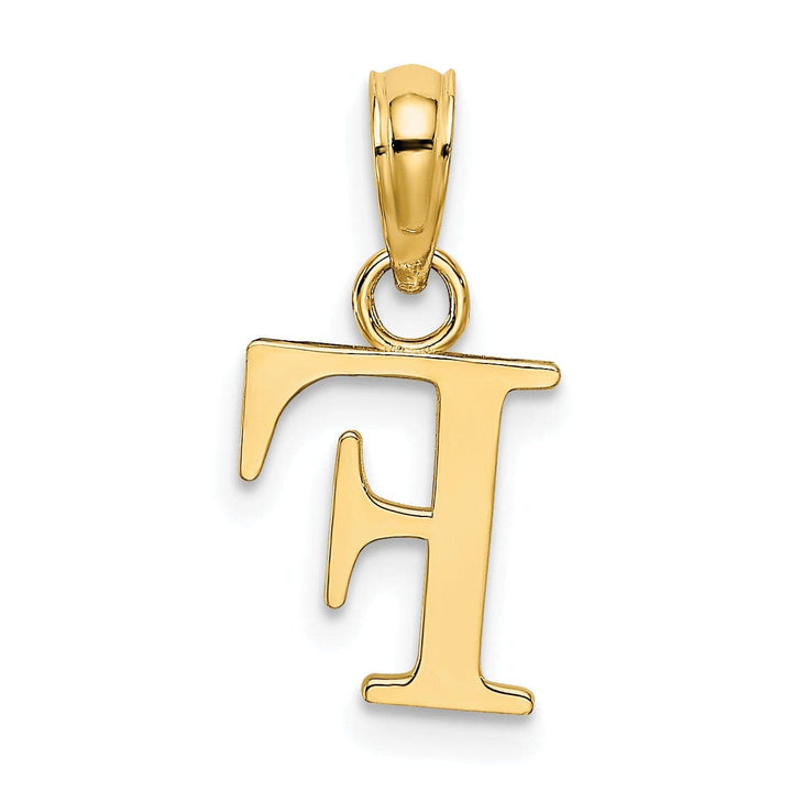 Lovely Rita's Pendants & Charms 14K Yellow Gold Block Design Small Letter F Initial Charm Pendant