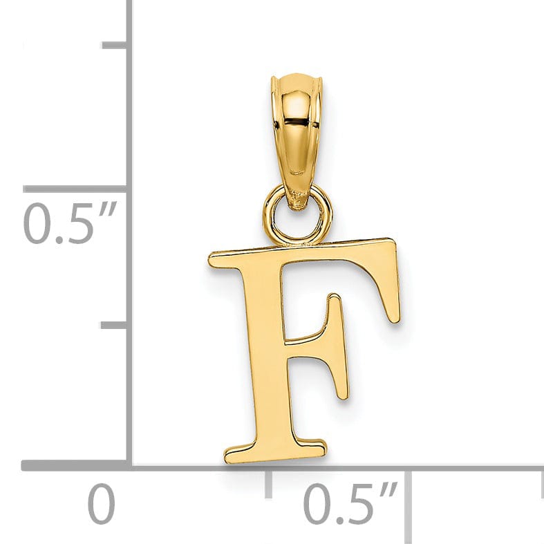 Lovely Rita's Pendants & Charms 14K Yellow Gold Block Design Small Letter F Initial Charm Pendant