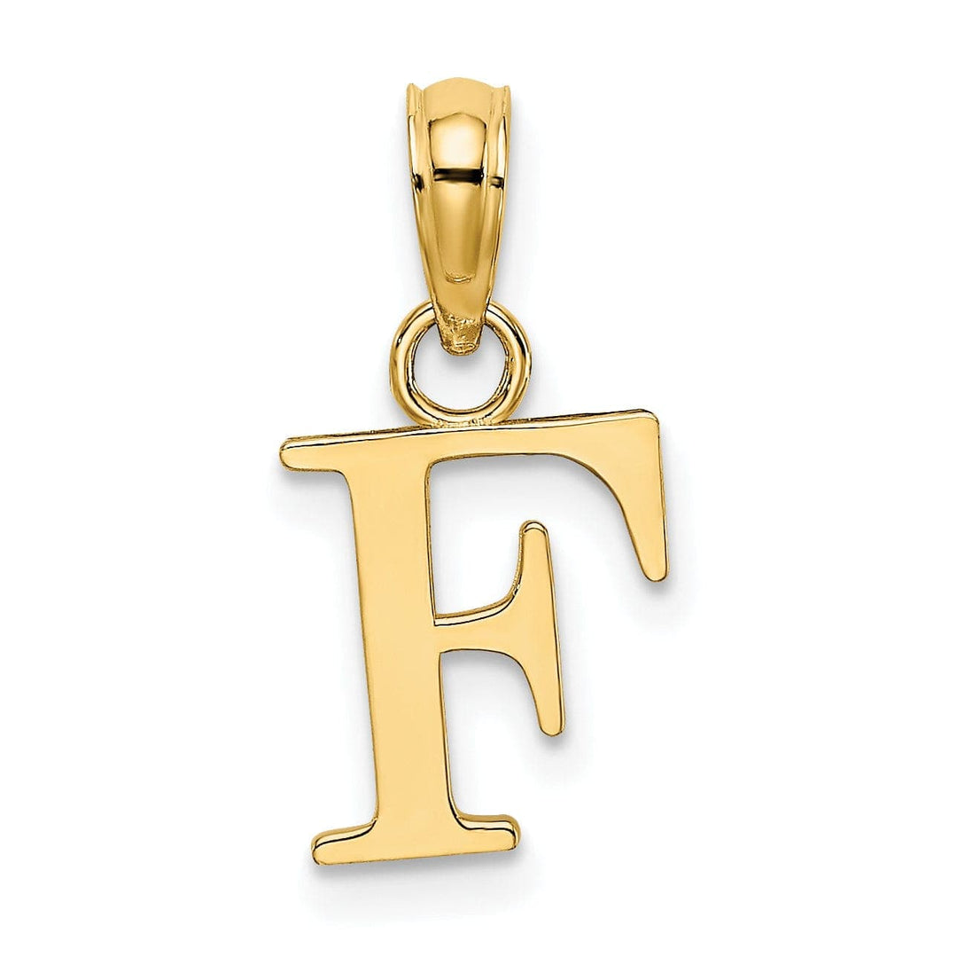 Lovely Rita's Pendants & Charms 14K Yellow Gold Block Design Small Letter F Initial Charm Pendant