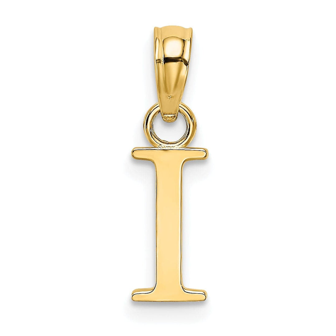 Lovely Rita's Pendants & Charms 14K Yellow Gold Block Design Small Letter I Initial Charm Pendant