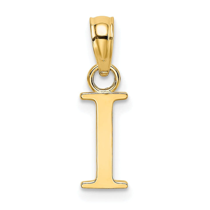 Lovely Rita's Pendants & Charms 14K Yellow Gold Block Design Small Letter I Initial Charm Pendant