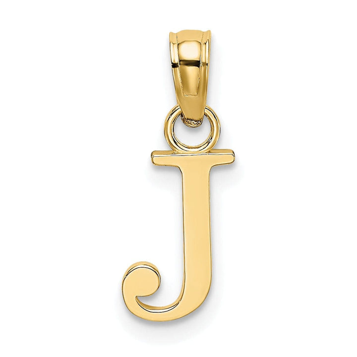 Lovely Rita's Pendants & Charms 14K Yellow Gold Block Design Small Letter J Initial Charm Pendant