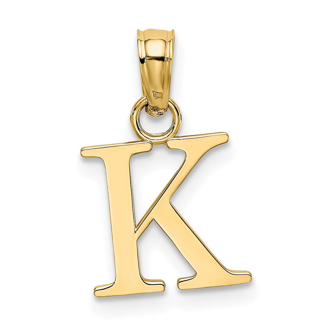 Lovely Rita's Pendants & Charms 14K Yellow Gold Block Design Small Letter K Initial Charm Pendant