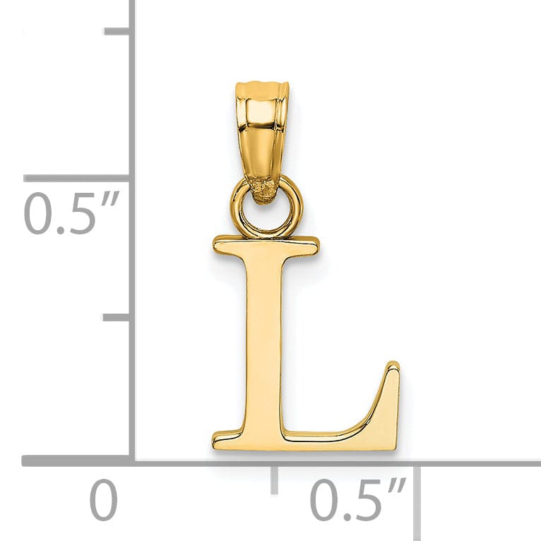 Lovely Rita's Pendants & Charms 14K Yellow Gold Block Design Small Letter L Initial Charm Pendant