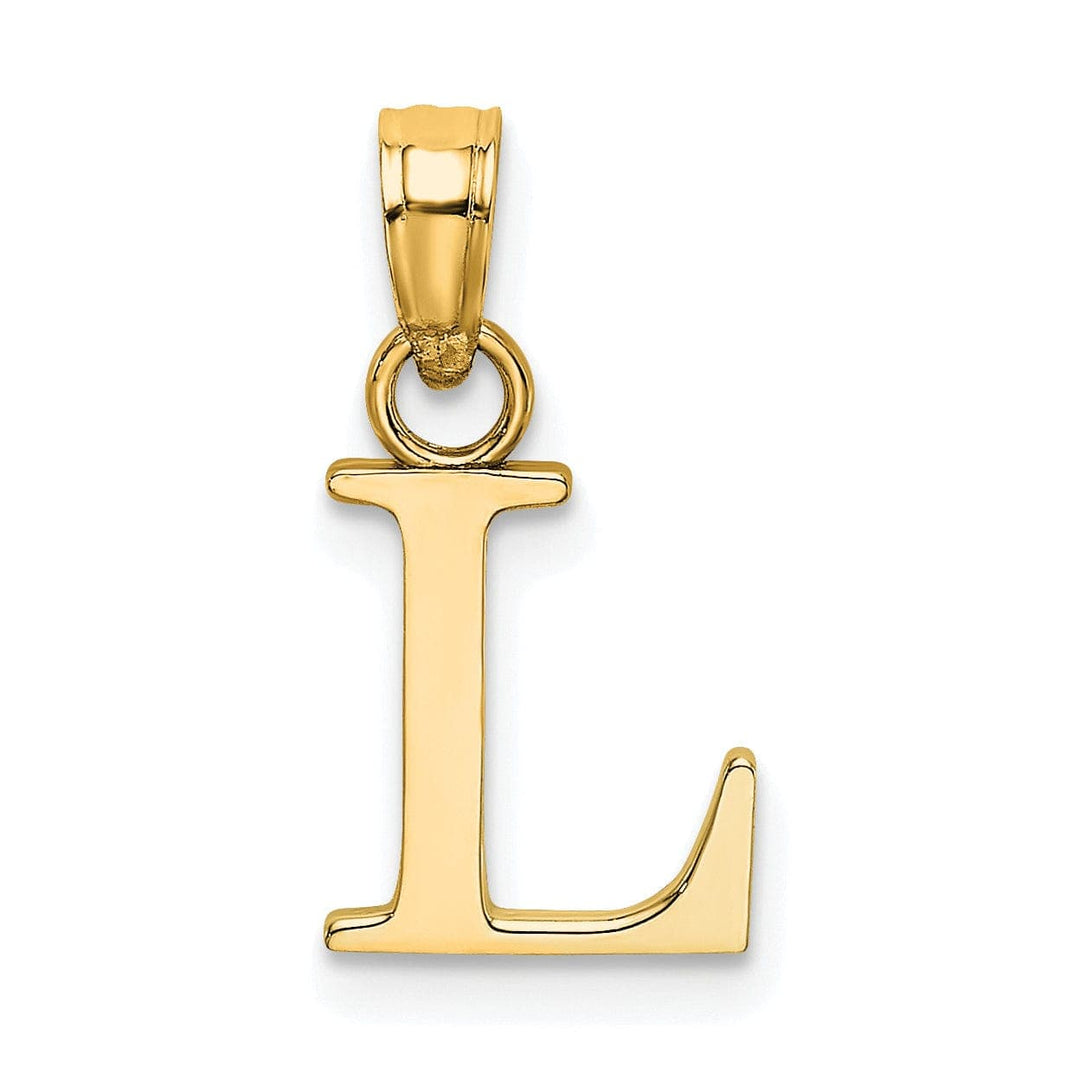 Lovely Rita's Pendants & Charms 14K Yellow Gold Block Design Small Letter L Initial Charm Pendant