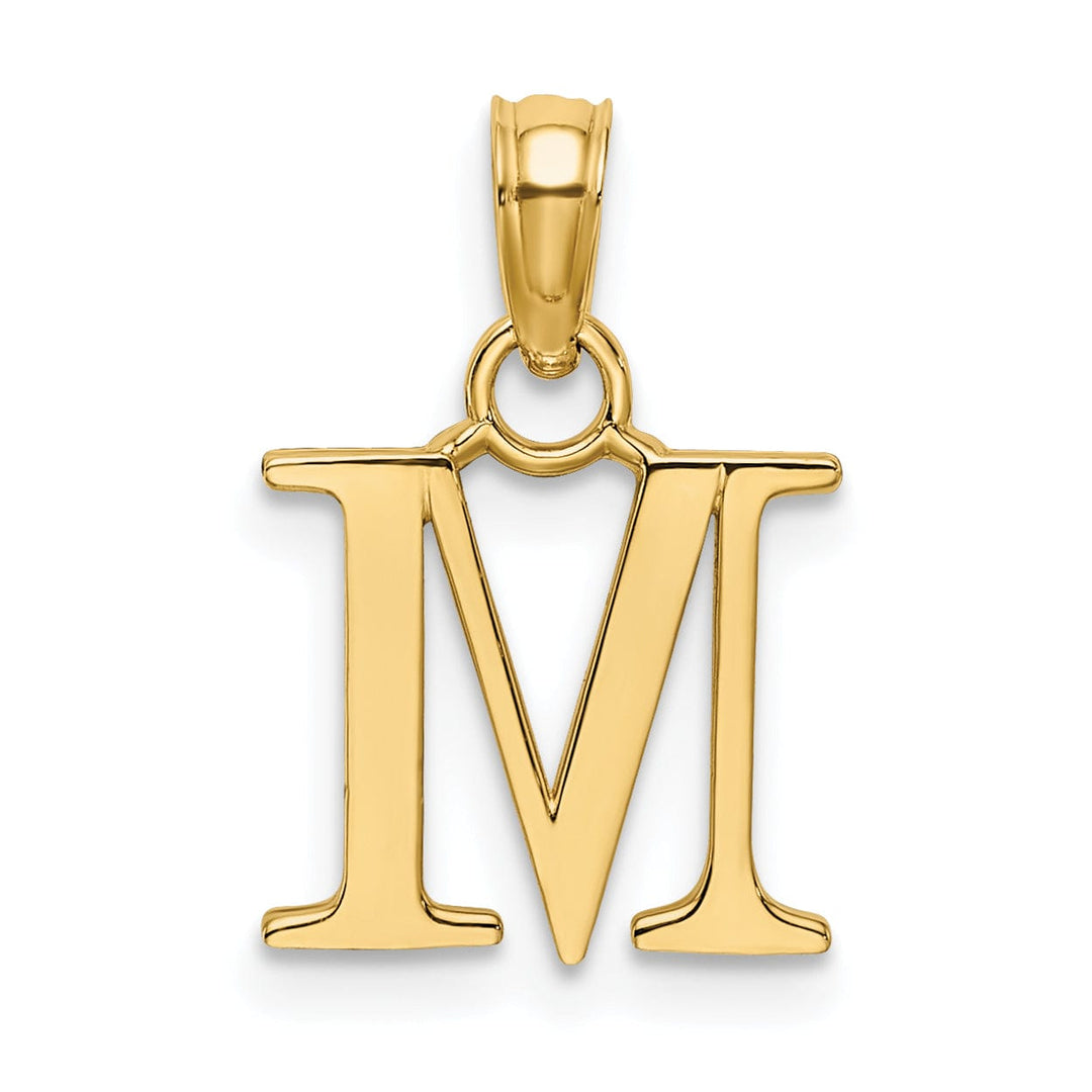 Lovely Rita's Pendants & Charms 14K Yellow Gold Block Design Small Letter M Initial Charm Pendant