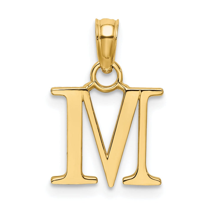 Lovely Rita's Pendants & Charms 14K Yellow Gold Block Design Small Letter M Initial Charm Pendant