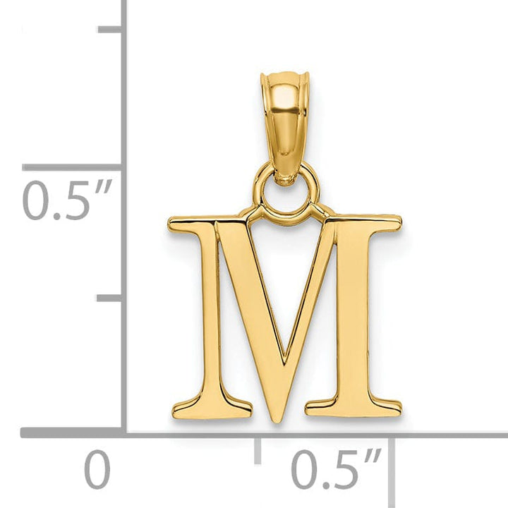 Lovely Rita's Pendants & Charms 14K Yellow Gold Block Design Small Letter M Initial Charm Pendant