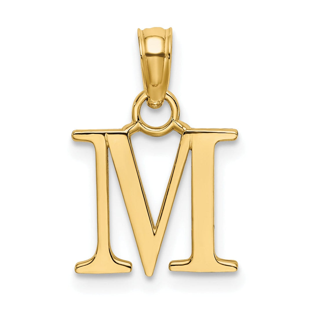 Lovely Rita's Pendants & Charms 14K Yellow Gold Block Design Small Letter M Initial Charm Pendant