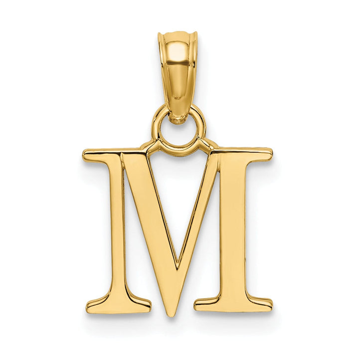 Lovely Rita's Pendants & Charms 14K Yellow Gold Block Design Small Letter M Initial Charm Pendant