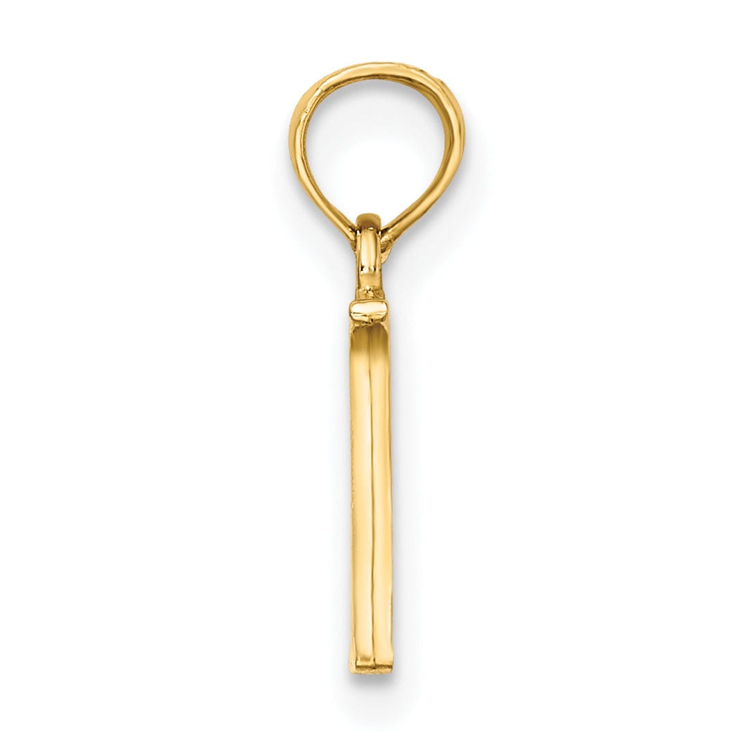 Lovely Rita's Pendants & Charms 14K Yellow Gold Block Design Small Letter N Initial Charm Pendant