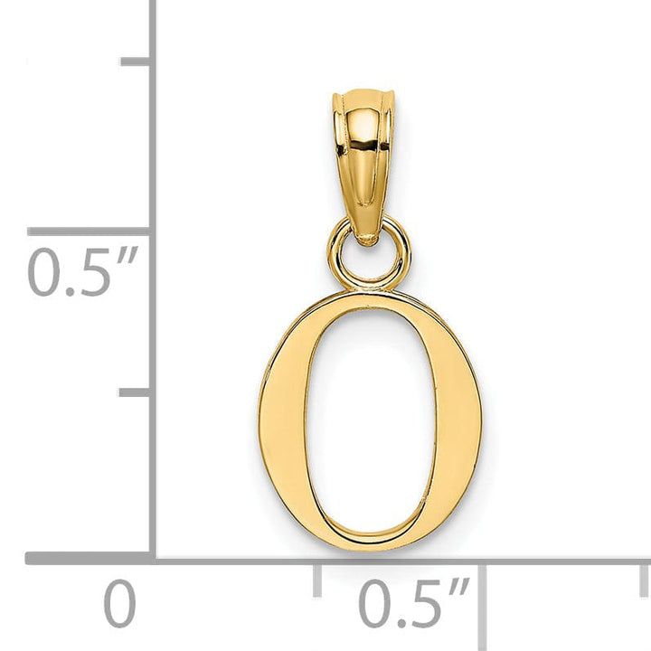 Lovely Rita's Pendants & Charms 14K Yellow Gold Block Design Small Letter O Initial Charm Pendant