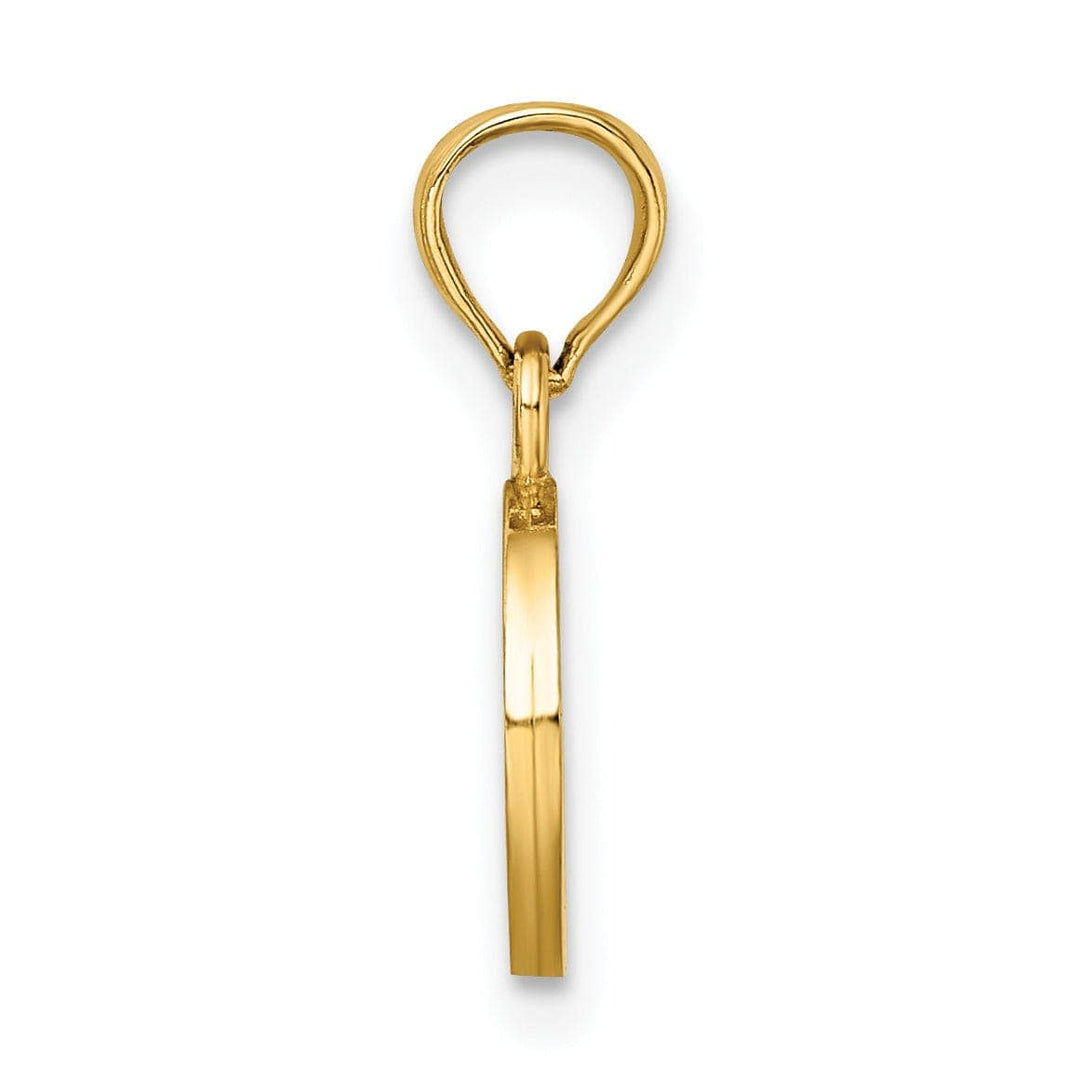 Lovely Rita's Pendants & Charms 14K Yellow Gold Block Design Small Letter O Initial Charm Pendant