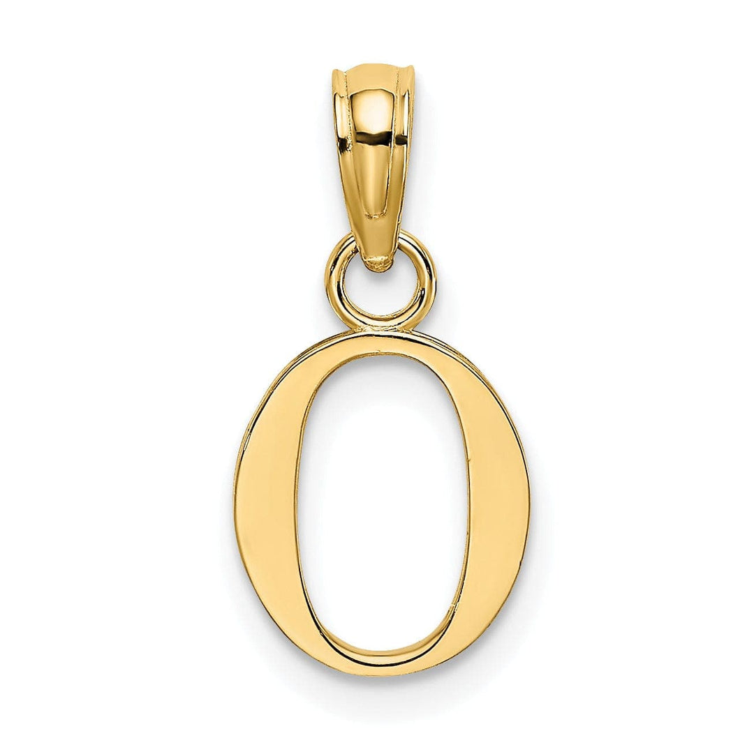 Lovely Rita's Pendants & Charms 14K Yellow Gold Block Design Small Letter O Initial Charm Pendant