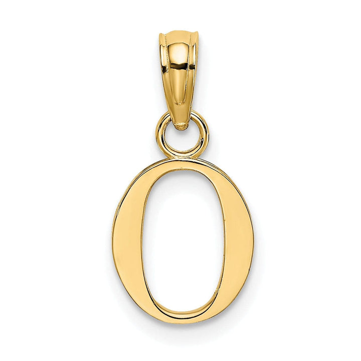 Lovely Rita's Pendants & Charms 14K Yellow Gold Block Design Small Letter O Initial Charm Pendant