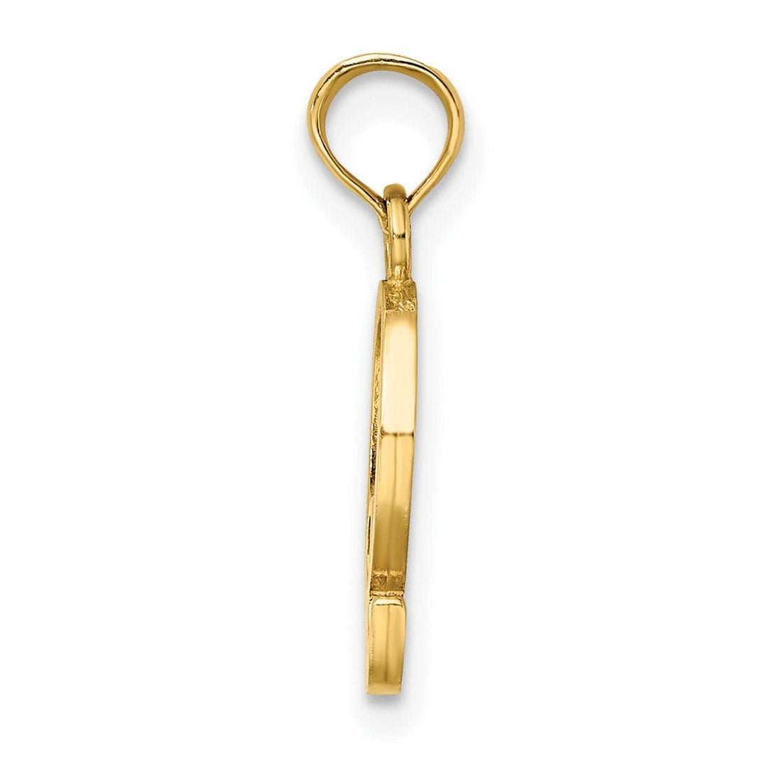 Lovely Rita's Pendants & Charms 14K Yellow Gold Block Design Small Letter Q Initial Charm Pendant