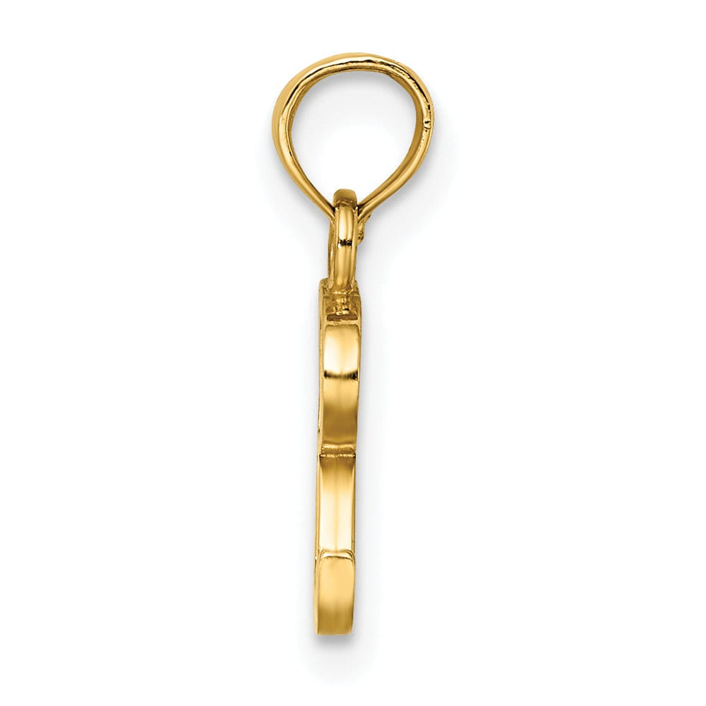 Lovely Rita's Pendants & Charms 14K Yellow Gold Block Design Small Letter R Initial Charm Pendant