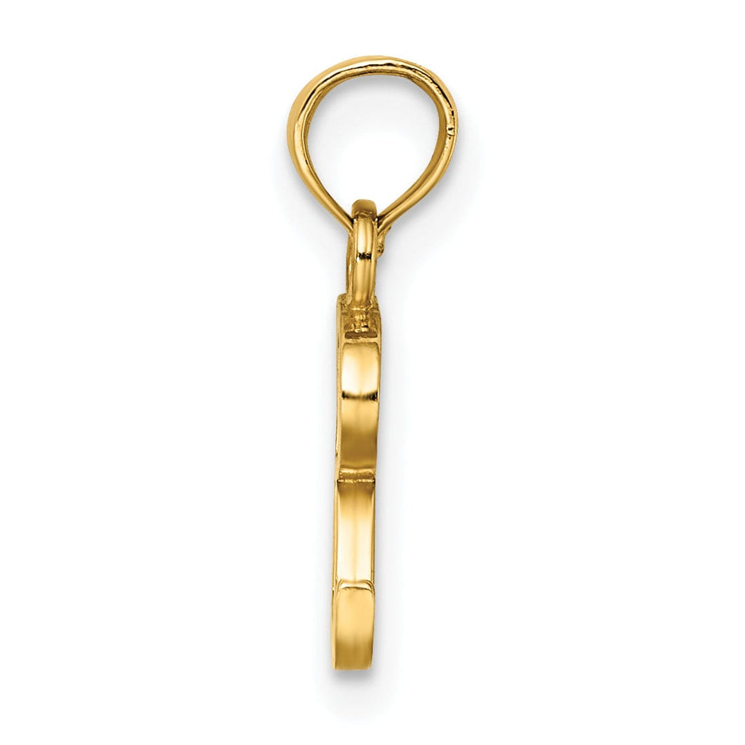Lovely Rita's Pendants & Charms 14K Yellow Gold Block Design Small Letter R Initial Charm Pendant