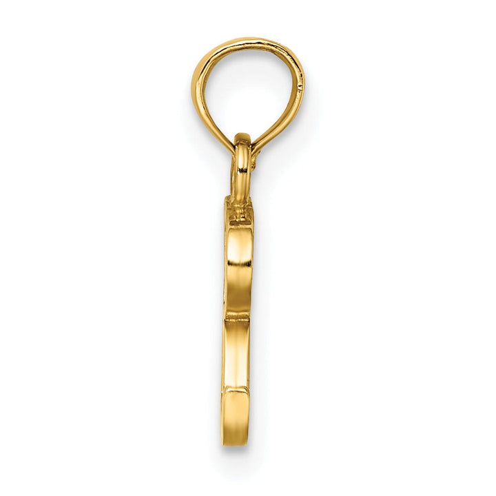 Lovely Rita's Pendants & Charms 14K Yellow Gold Block Design Small Letter R Initial Charm Pendant