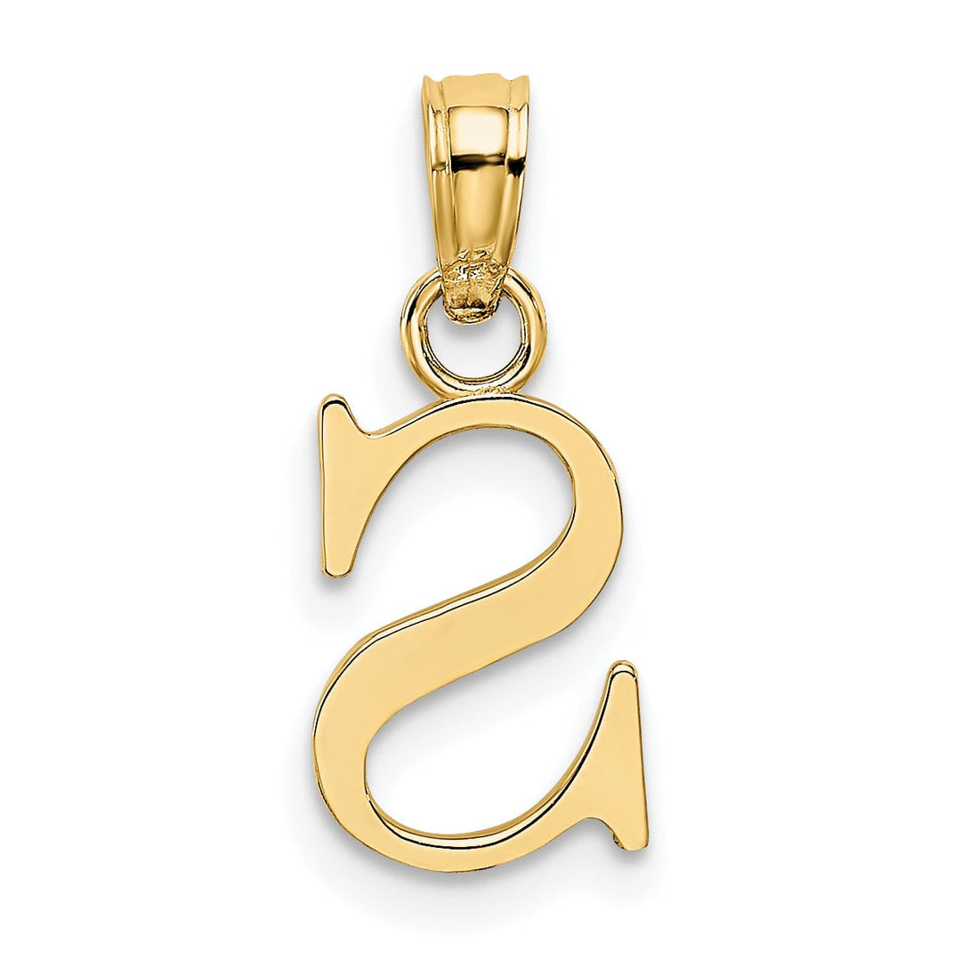 Lovely Rita's Pendants & Charms 14K Yellow Gold Block Design Small Letter S Initial Charm Pendant
