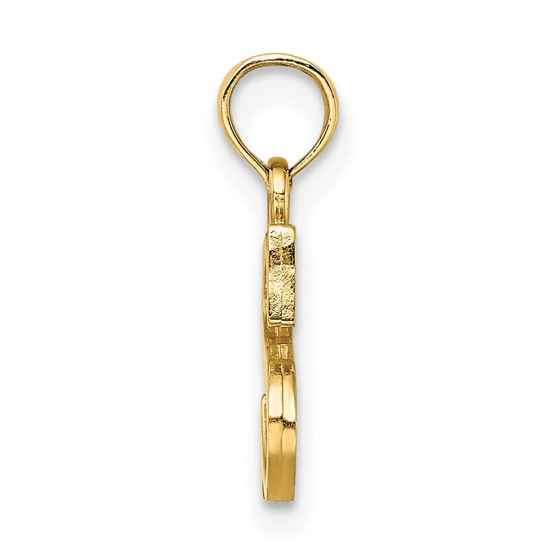 Lovely Rita's Pendants & Charms 14K Yellow Gold Block Design Small Letter S Initial Charm Pendant