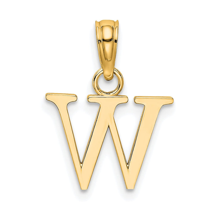 Lovely Rita's Pendants & Charms 14K Yellow Gold Block Design Small Letter W Initial Charm Pendant