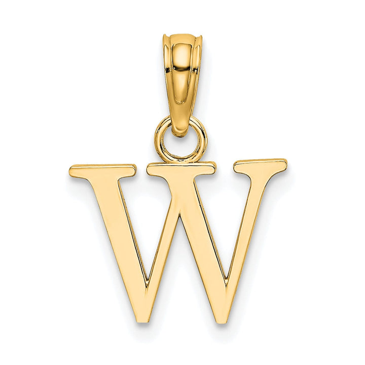 Lovely Rita's Pendants & Charms 14K Yellow Gold Block Design Small Letter W Initial Charm Pendant