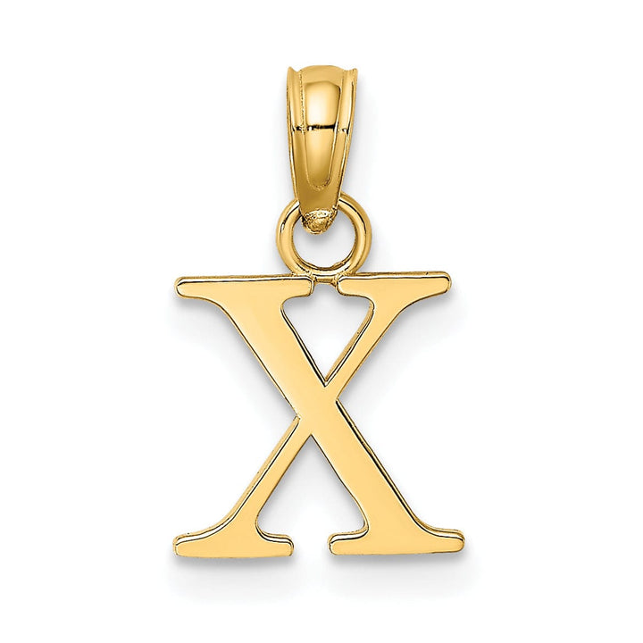 Lovely Rita's Pendants & Charms 14K Yellow Gold Block Design Small Letter X Initial Charm Pendant