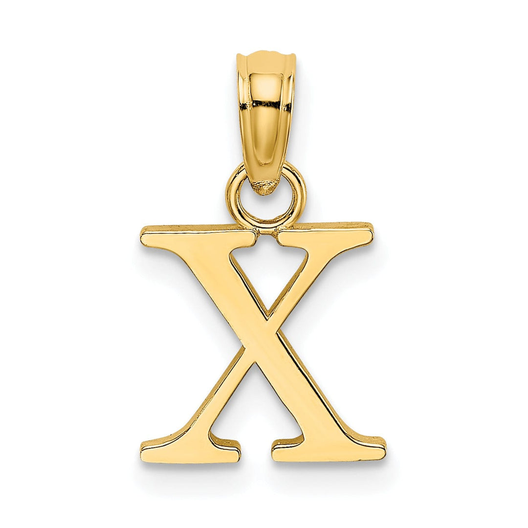 Lovely Rita's Pendants & Charms 14K Yellow Gold Block Design Small Letter X Initial Charm Pendant