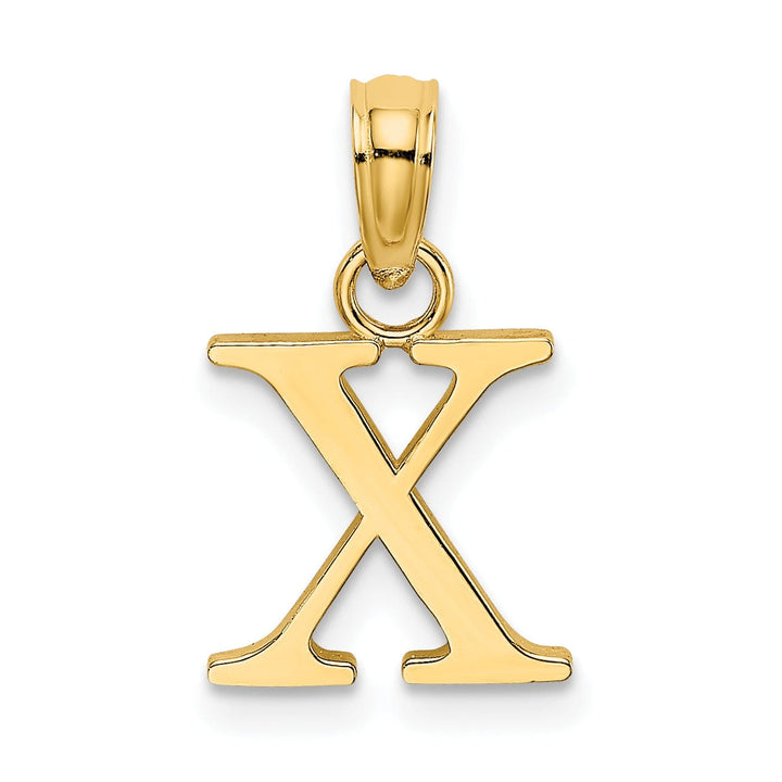 Lovely Rita's Pendants & Charms 14K Yellow Gold Block Design Small Letter X Initial Charm Pendant