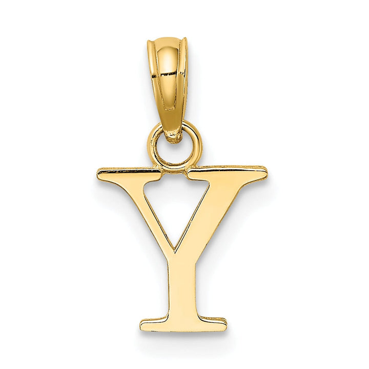 Lovely Rita's Pendants & Charms 14K Yellow Gold Block Design Small Letter Y Initial Charm Pendant