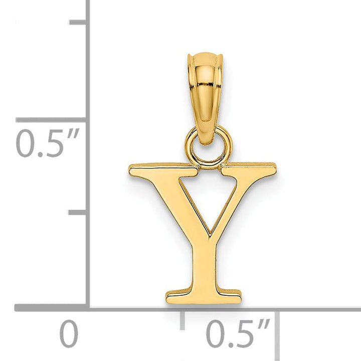 Lovely Rita's Pendants & Charms 14K Yellow Gold Block Design Small Letter Y Initial Charm Pendant