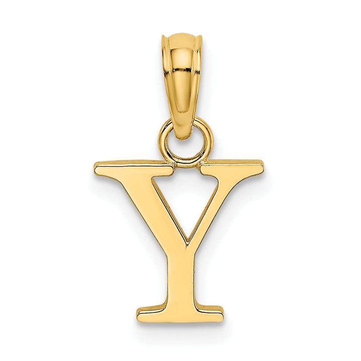 Lovely Rita's Pendants & Charms 14K Yellow Gold Block Design Small Letter Y Initial Charm Pendant