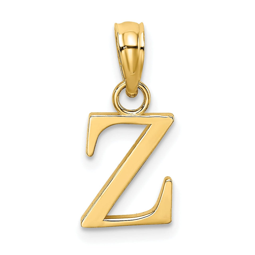 Lovely Rita's Pendants & Charms 14K Yellow Gold Block Design Small Letter Z Initial Charm Pendant
