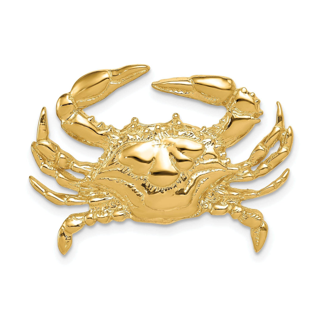 Lovely Rita's Pendants & Charms 14k Yellow Gold Blue Crab Slide Pendant