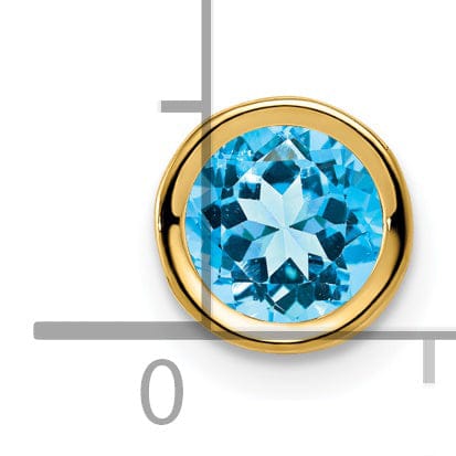Lovely Rita's Pendants & Charms 14k Yellow Gold Blue Topaz Bezel Pendant