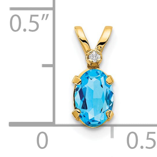 Lovely Rita's Pendants & Charms 14k Yellow Gold Blue Topaz Birthstone Pendant