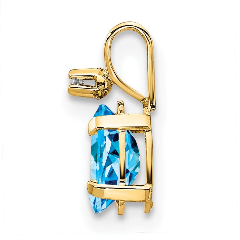Lovely Rita's Pendants & Charms 14k Yellow Gold Blue Topaz Birthstone Pendant