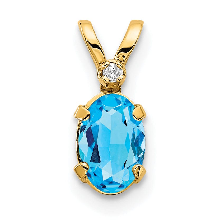 Lovely Rita's Pendants & Charms 14k Yellow Gold Blue Topaz Birthstone Pendant