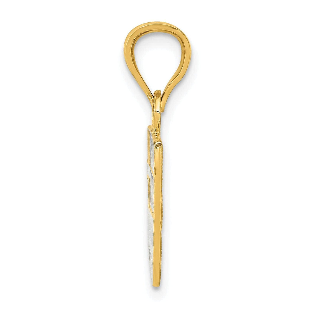 Lovely Rita's Pendants & Charms 14k Yellow Gold Blue,White, Enameled Finish Solid Greece Flag Charm Pendant