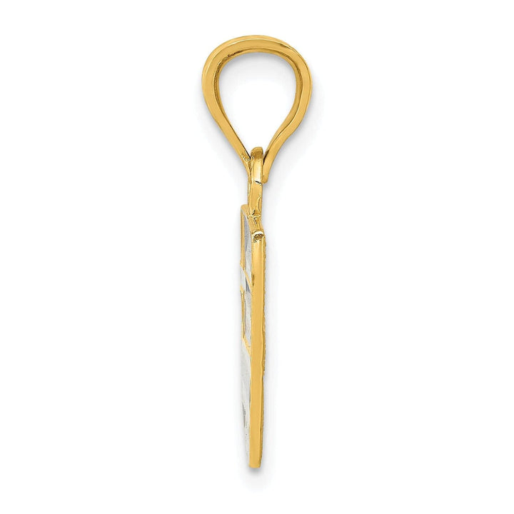 Lovely Rita's Pendants & Charms 14k Yellow Gold Blue,White, Enameled Finish Solid Greece Flag Charm Pendant