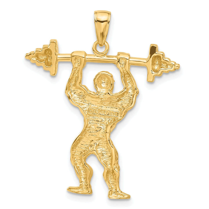 Lovely Rita's Pendants & Charms 14k Yellow Gold Bodybuilder Weights Pendant