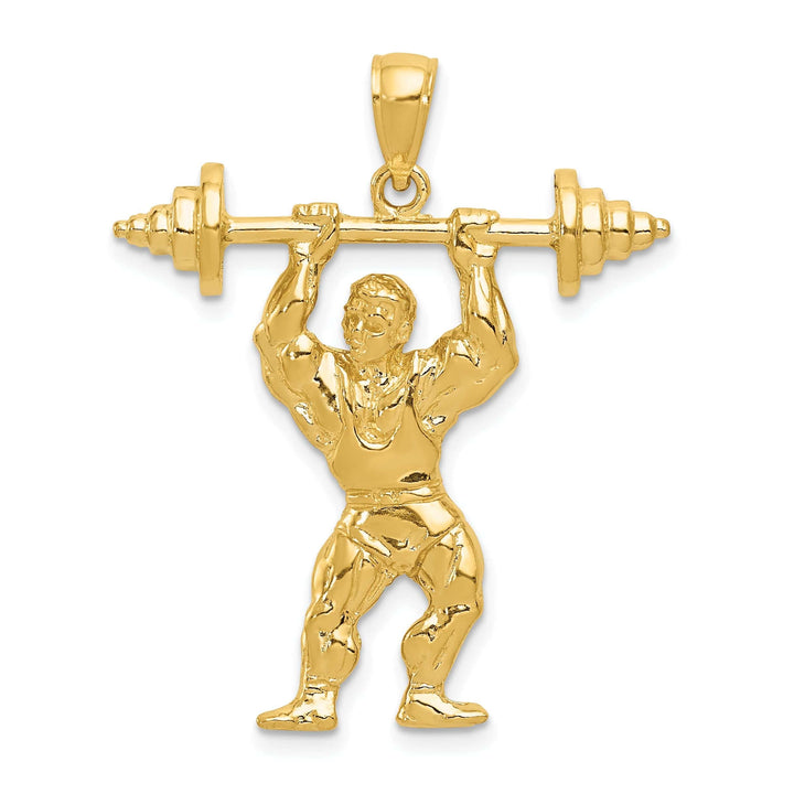 Lovely Rita's Pendants & Charms 14k Yellow Gold Bodybuilder Weights Pendant