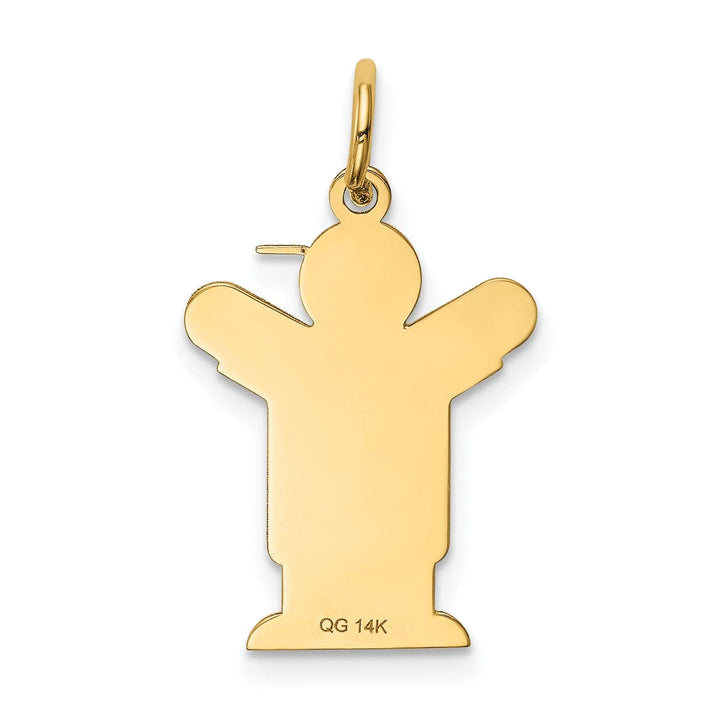 Lovely Rita's Pendants & Charms 14k Yellow Gold Boy in Overalls With Hat Love Char