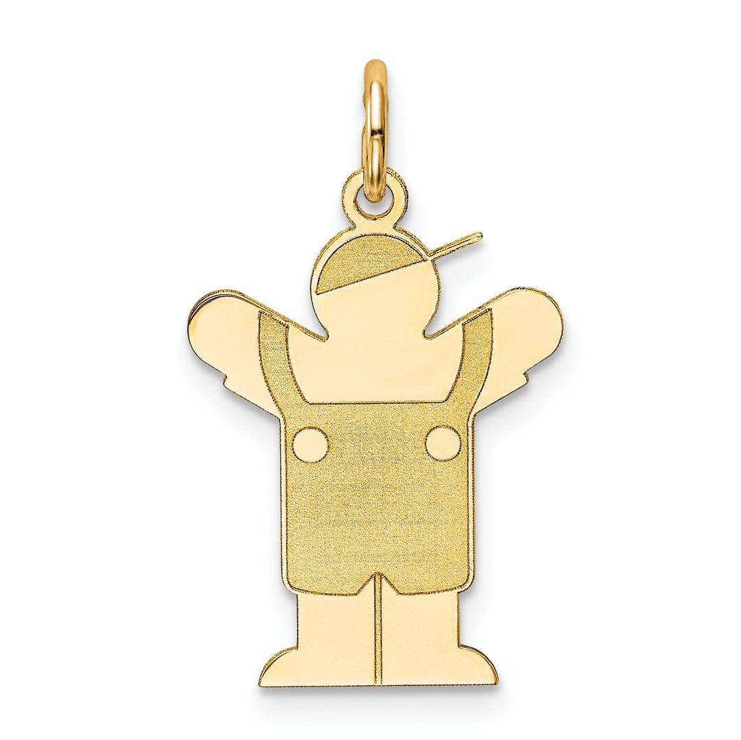 Lovely Rita's Pendants & Charms 14k Yellow Gold Boy in Overalls With Hat Love Char