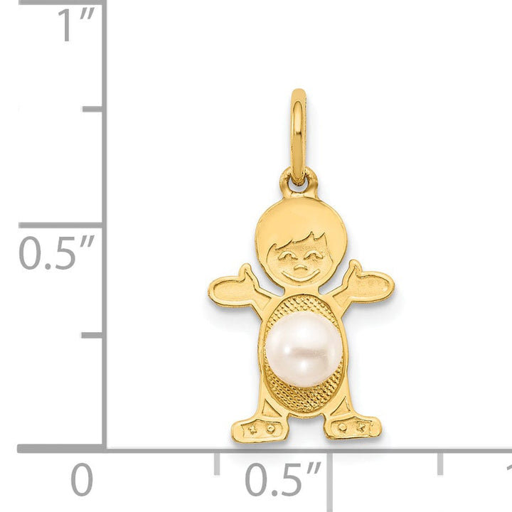 Lovely Rita's Pendants & Charms 14k Yellow Gold Boy Oval Cultured Pearl