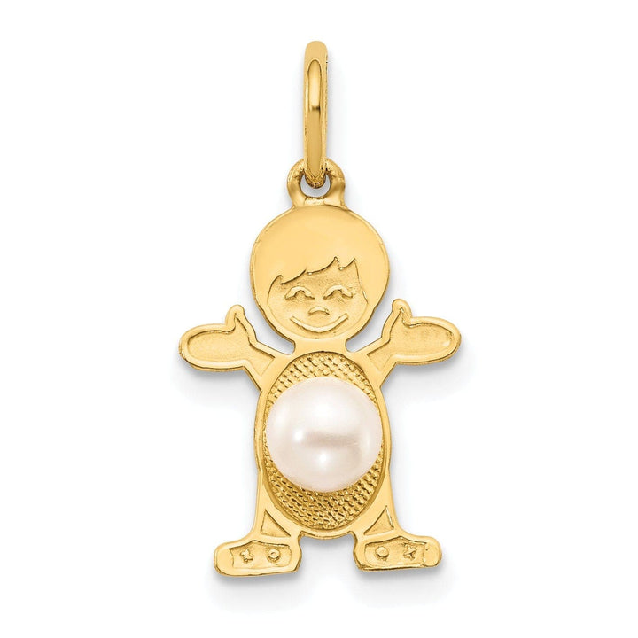 Lovely Rita's Pendants & Charms 14k Yellow Gold Boy Oval Cultured Pearl