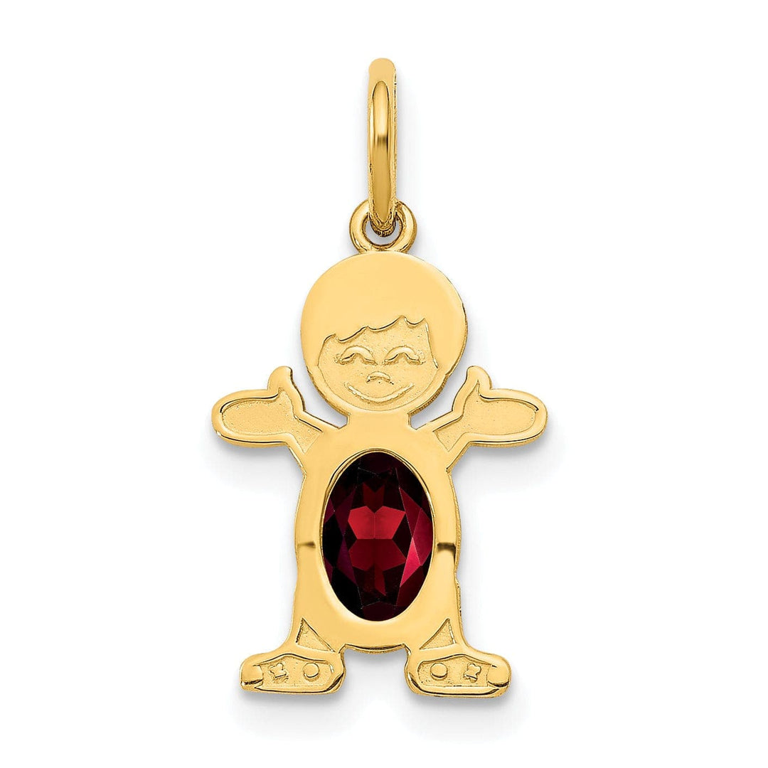 Lovely Rita's Pendants & Charms 14k Yellow Gold Boy Oval Genuine Garnet